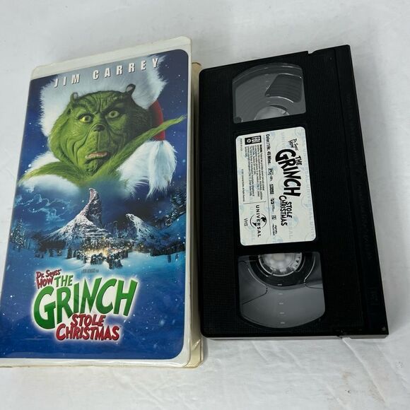 VHS Video Dr. Seuss How The Grinch Stole Christmas Live Action Movie Jim Carrey - Picture 2 of 4